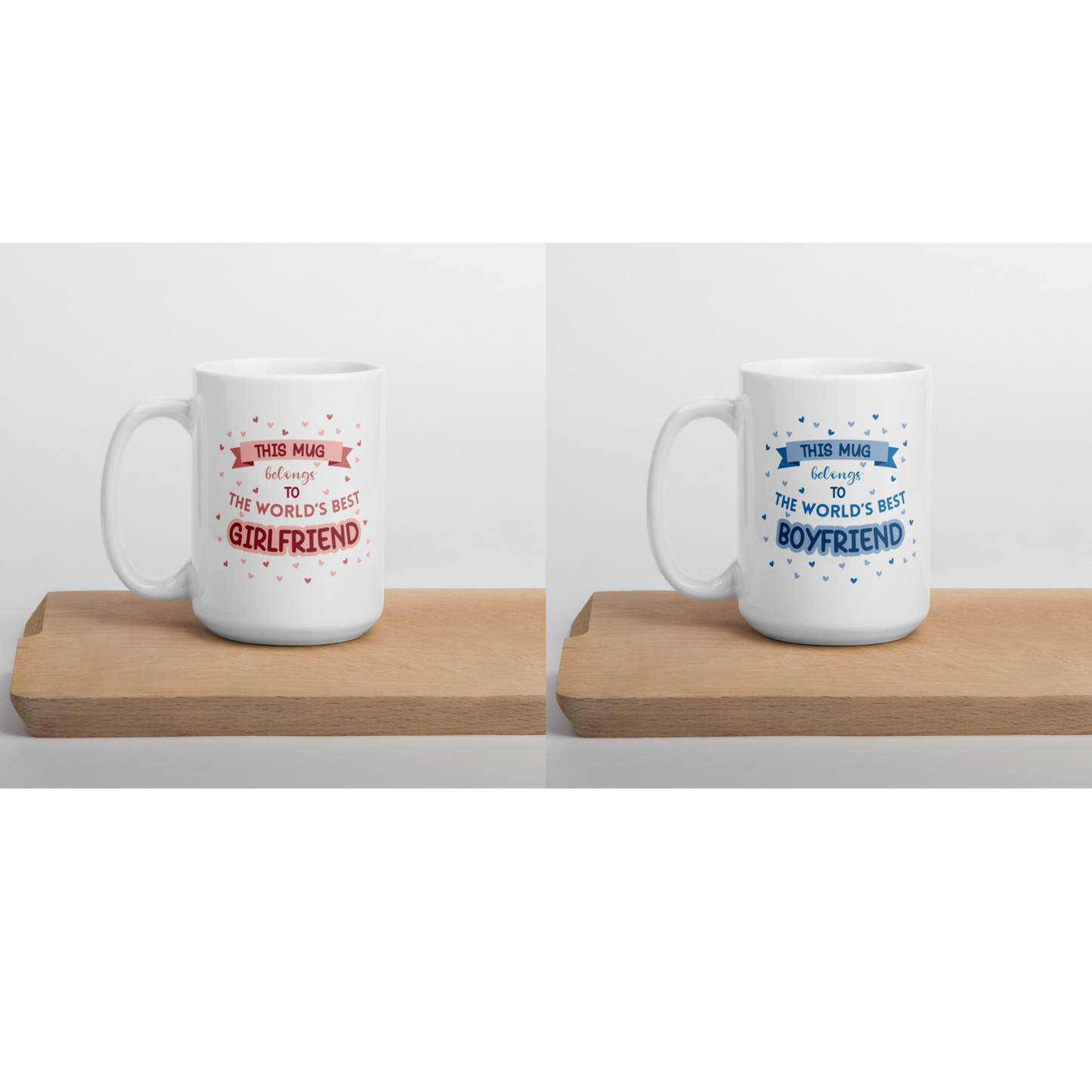 World's Best Boyfriend and Girlfriend Mug Set - Romantic Gift Bundle by Cinnamoon