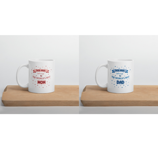 World's Best Mom and Dad Mug Set - Thoughtful Gift Bundle for Mom and Dad by Cinnamoon