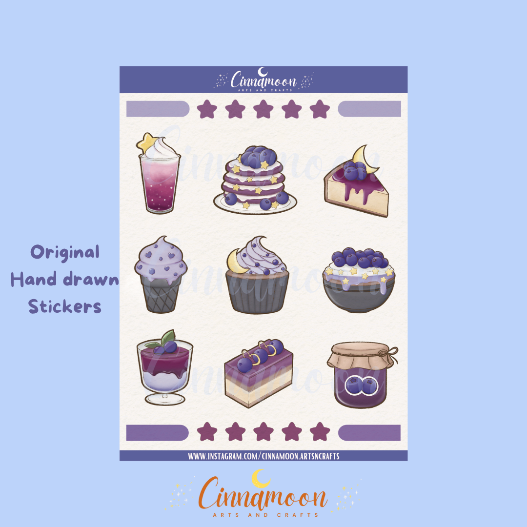 Blueberry Sweets Stickers| Blueberry Dessert Stickers | CFS-0003