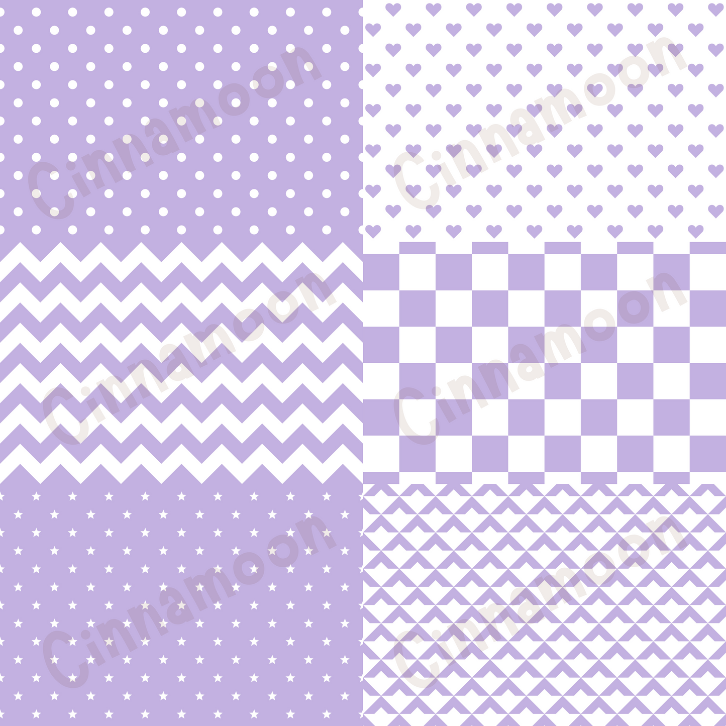 Pastel Violet Seamless Digital Paper Pack | 12" x 12"| 300 DPI | 36 Unique Seamless Designs