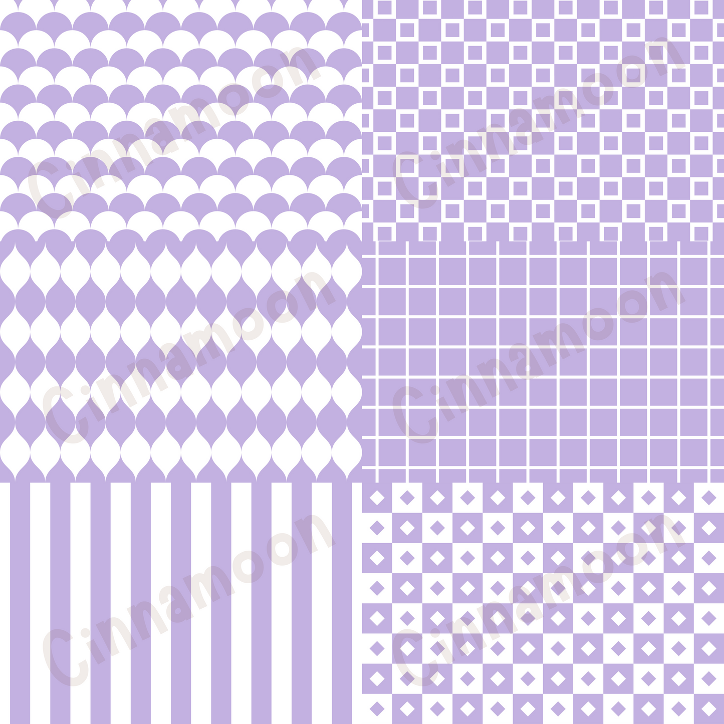 Pastel Violet Seamless Digital Paper Pack | 12" x 12"| 300 DPI | 36 Unique Seamless Designs