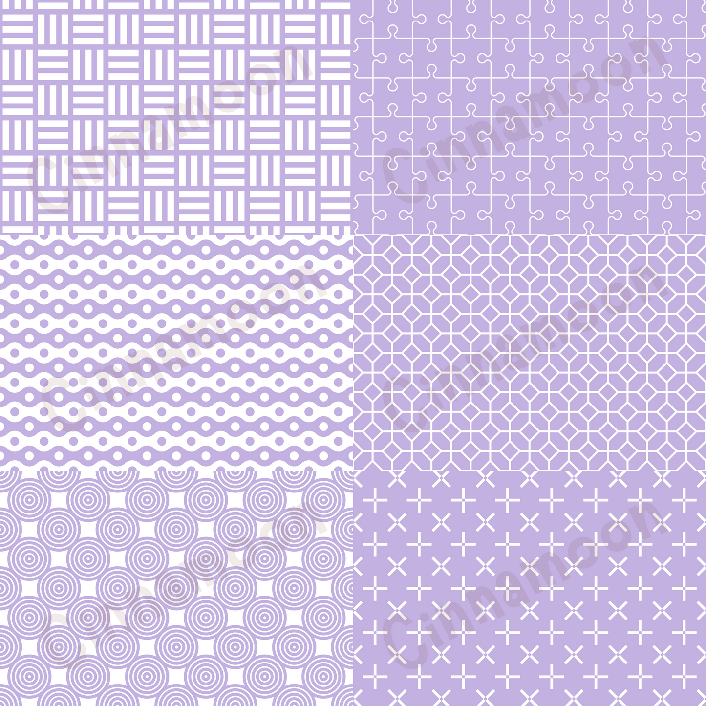 Pastel Violet Seamless Digital Paper Pack | 12" x 12"| 300 DPI | 36 Unique Seamless Designs