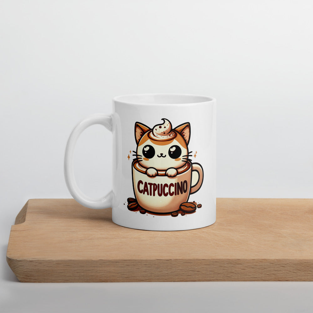 Catpuccino Ceramic Mug by Kuroneko Ink