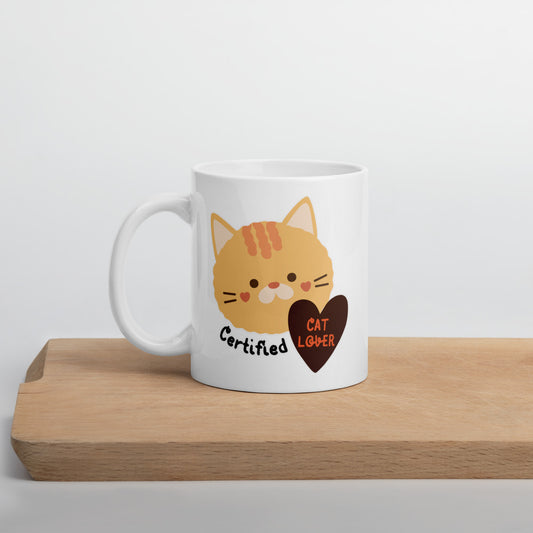 Certified Cat Lover Ceramic Mug by Kuroneko Ink