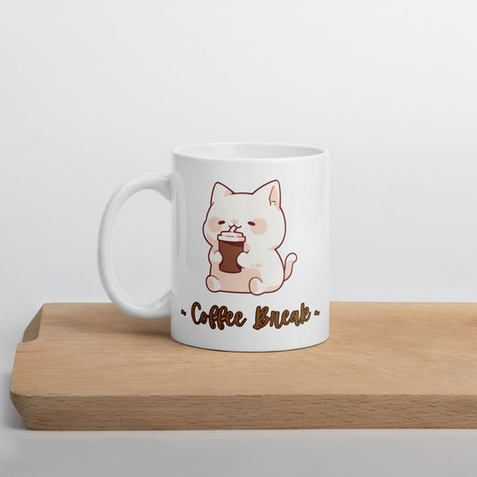 Coffee Break Ceramic Mug by Kuroneko Ink