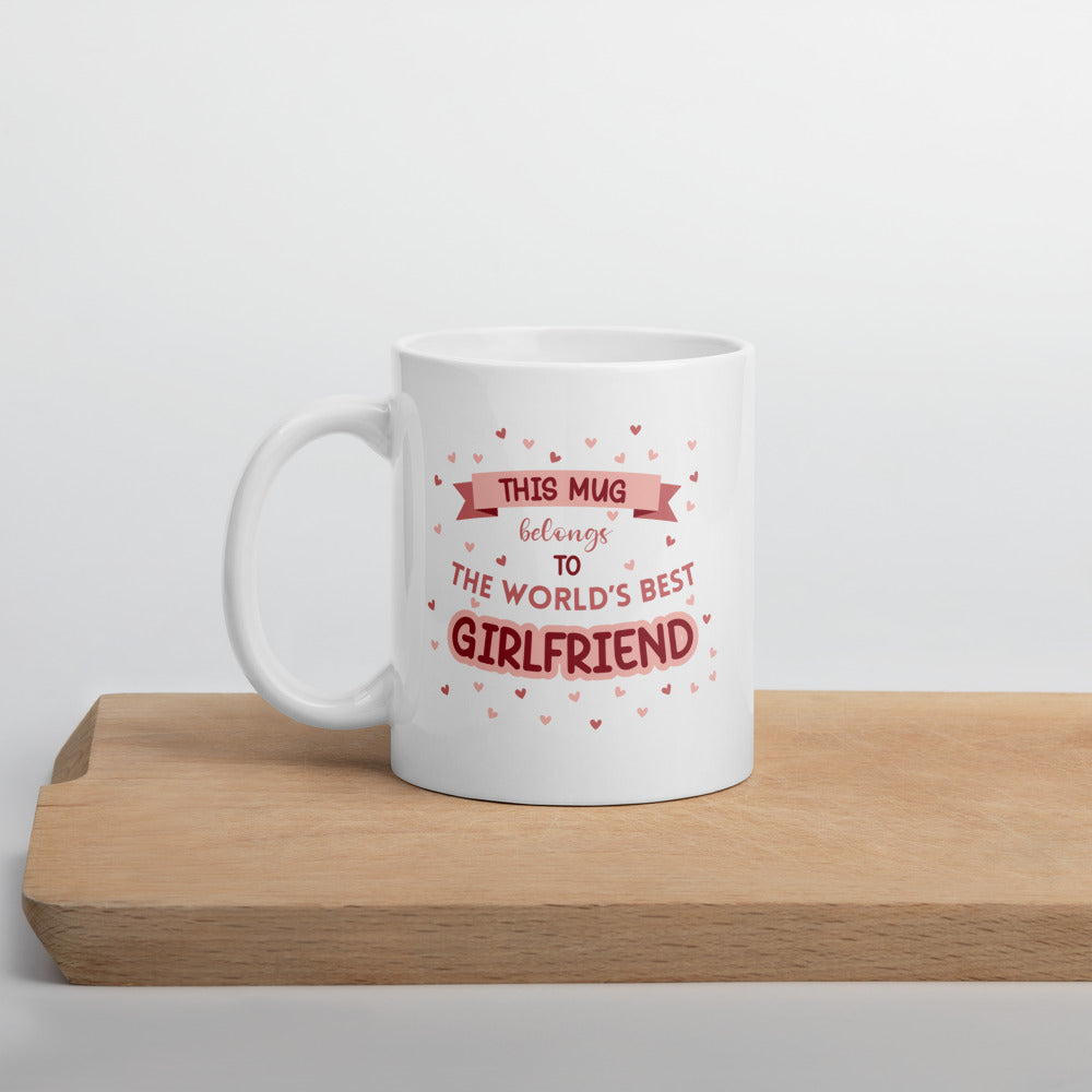 World's Best Girlfriend Mug (Pink) - Romantic Gift by Cinnamoon