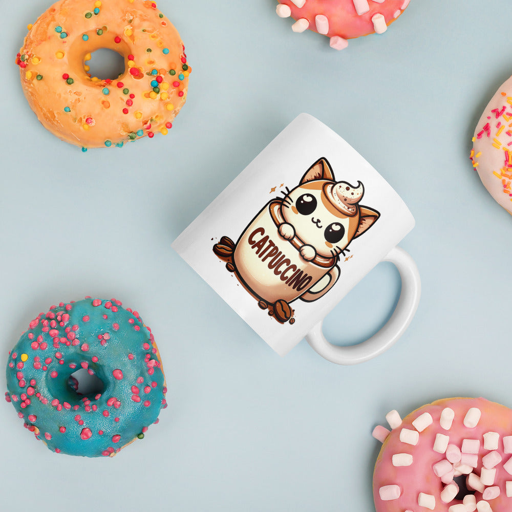 Catpuccino Ceramic Mug by Kuroneko Ink