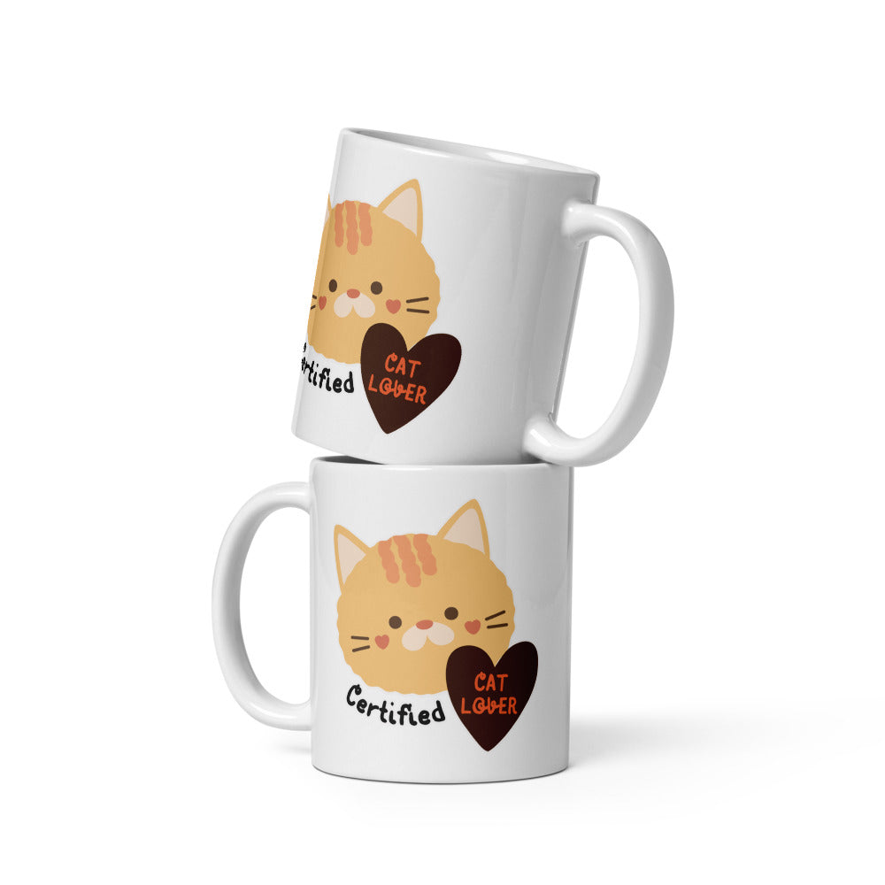 Certified Cat Lover Ceramic Mug by Kuroneko Ink