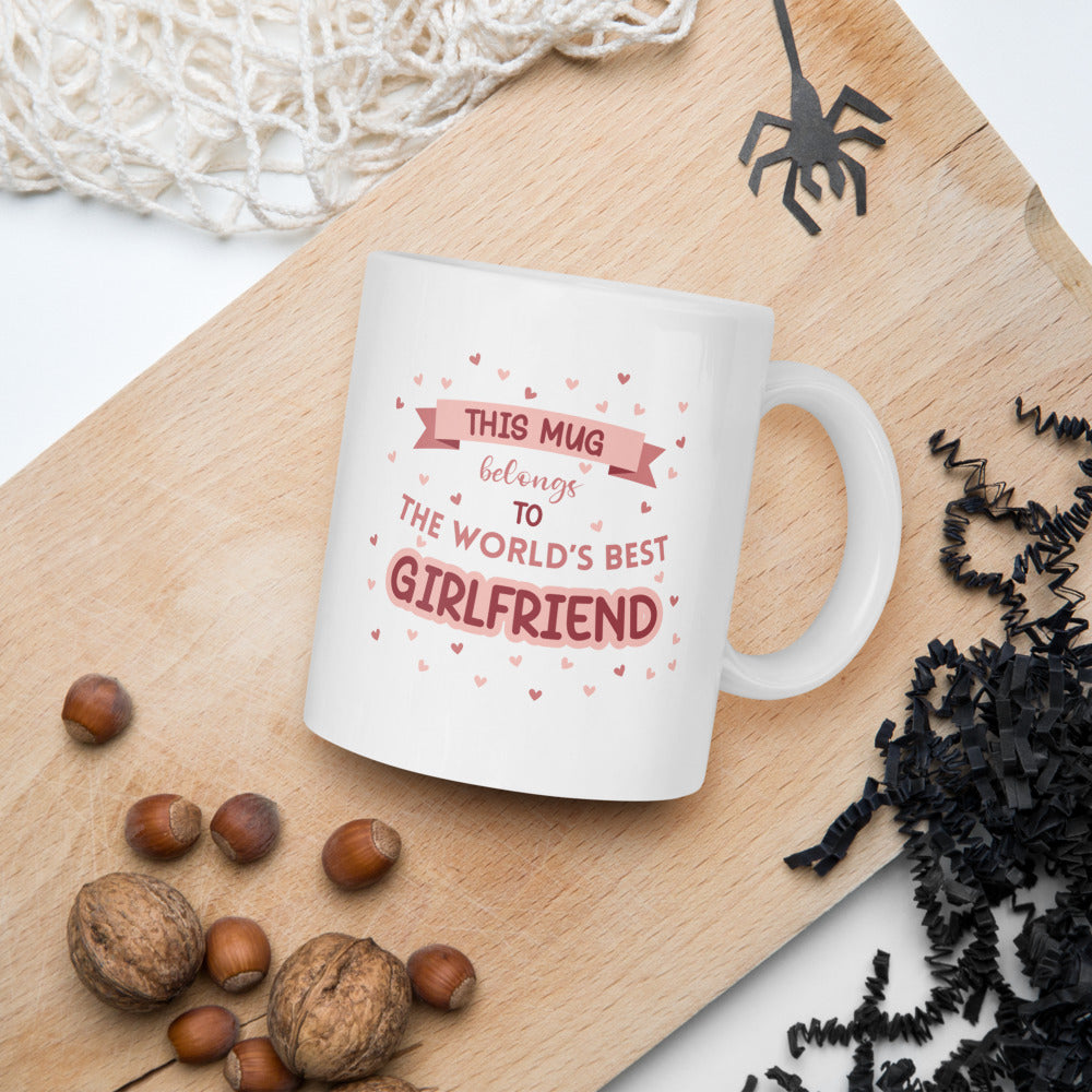 World's Best Girlfriend Mug (Pink) - Romantic Gift by Cinnamoon