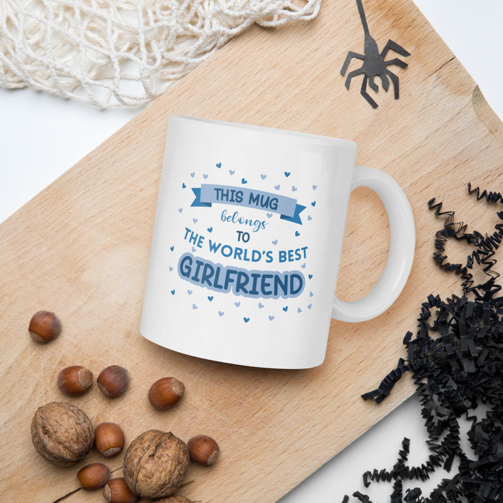 World's Best Girlfriend Mug (Blue) - Romantic Gift by Cinnamoon