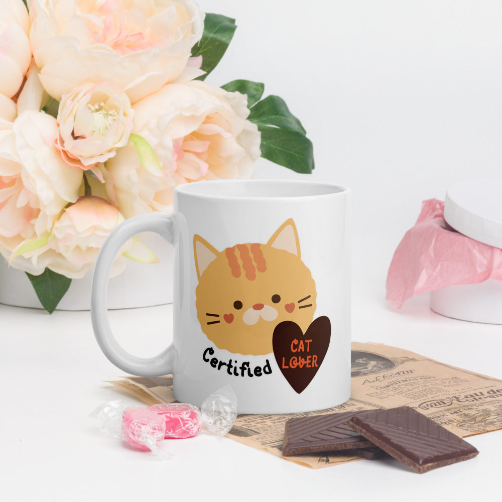 Certified Cat Lover Ceramic Mug by Kuroneko Ink