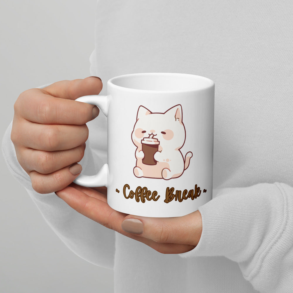 Coffee Break Ceramic Mug by Kuroneko Ink