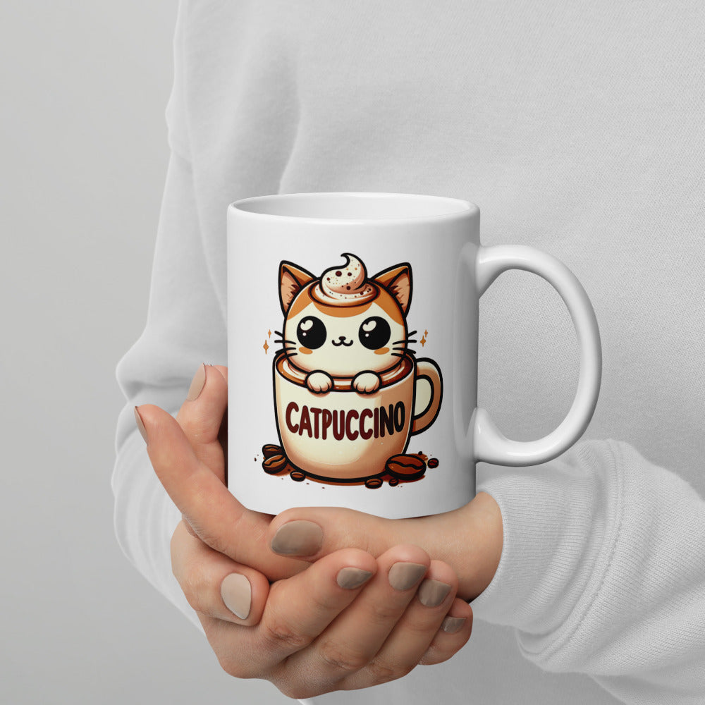 Catpuccino Ceramic Mug by Kuroneko Ink