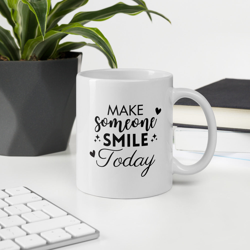 Make Someone Smile Today Ceramic Mug by Cinnamoon