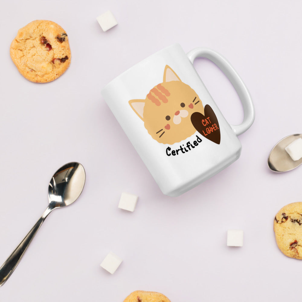 Certified Cat Lover Ceramic Mug by Kuroneko Ink