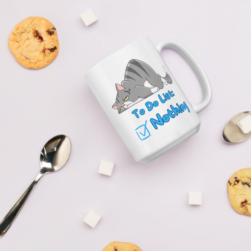 Lazy Cat Ceramic Mug by Kuroneko Ink