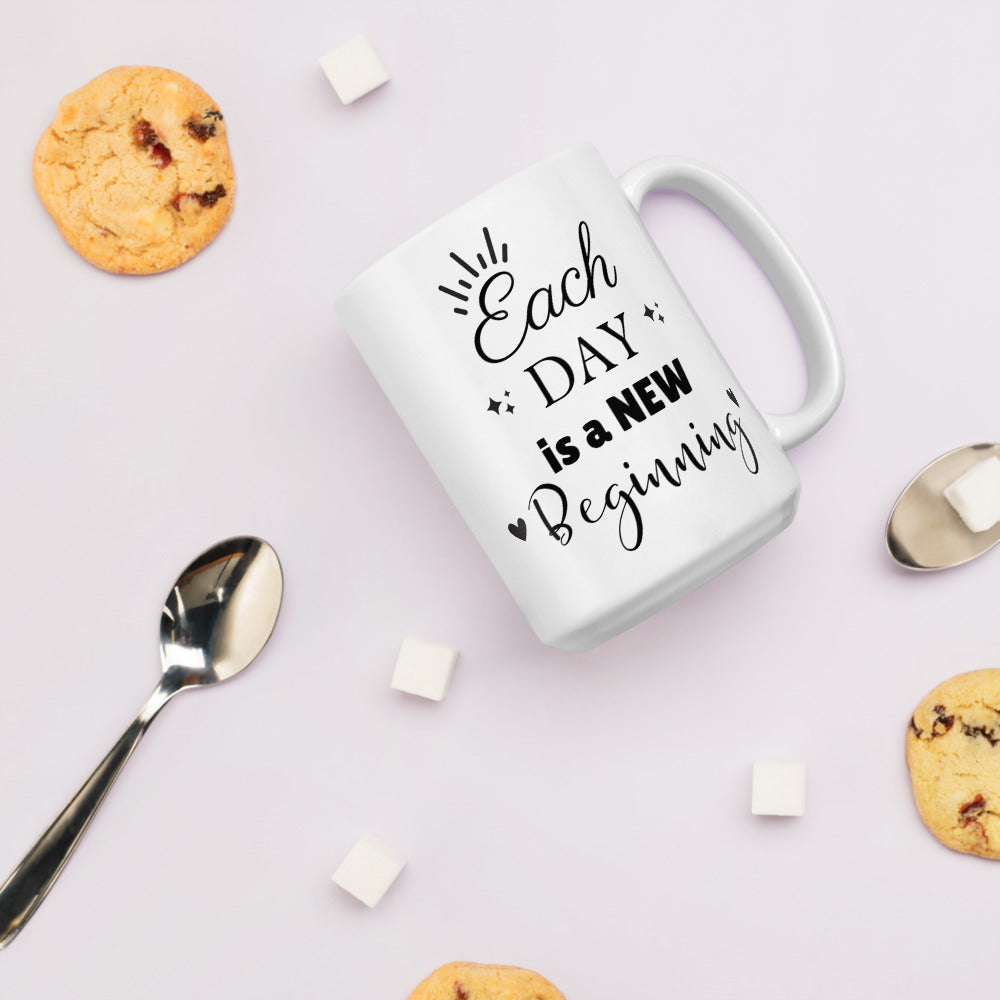 Each Day is a New Beginning Ceramic Mug by Cinnamoon