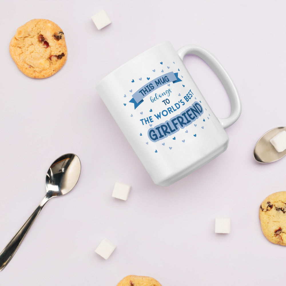 World's Best Girlfriend Mug (Blue) - Romantic Gift by Cinnamoon