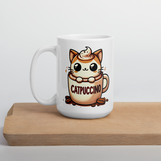 Catpuccino Mug by Kuroneko Ink | 15oz