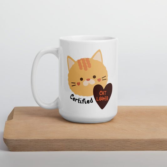 Certified Cat Lover Mug by Kuroneko Ink | 15oz