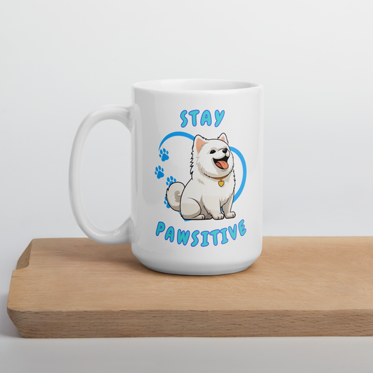 Stay Pawsitive Mug by ShiroInu Trends | 15oz