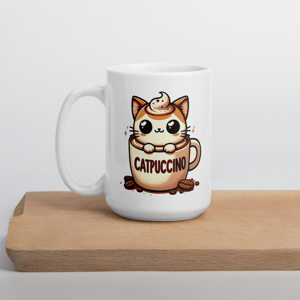 Catpuccino Ceramic Mug by Kuroneko Ink