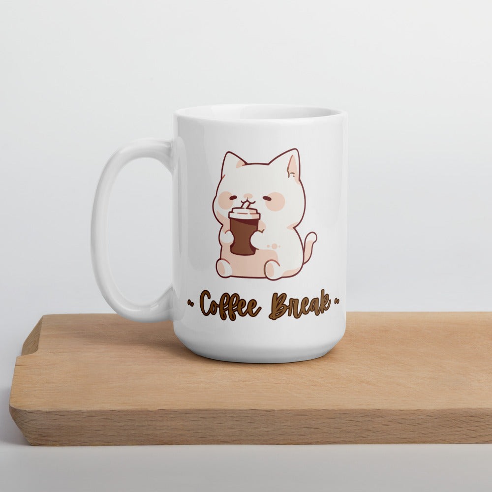 Coffee Break Ceramic Mug by Kuroneko Ink