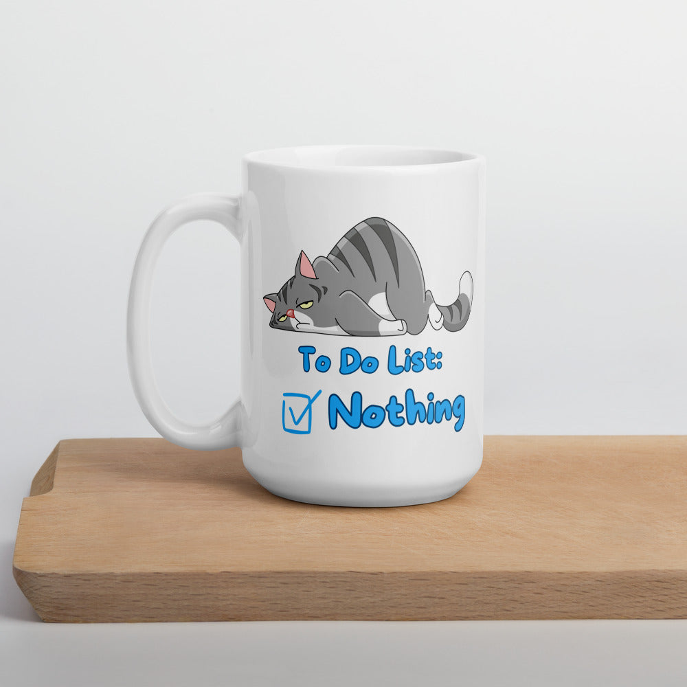 Lazy Cat Ceramic Mug by Kuroneko Ink