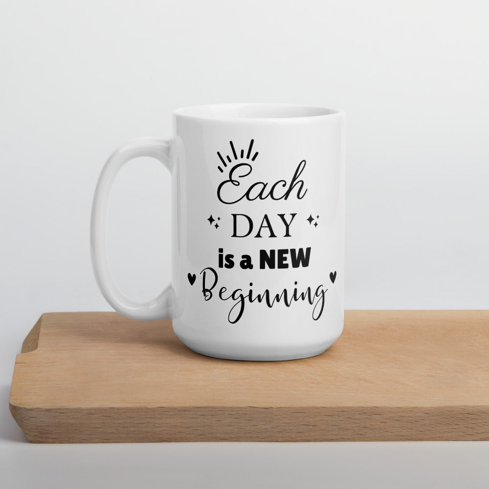 Each Day is a New Beginning Ceramic Mug by Cinnamoon