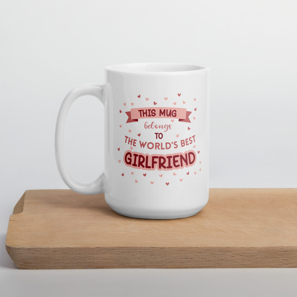 World's Best Girlfriend Mug (Pink) - Romantic Gift by Cinnamoon