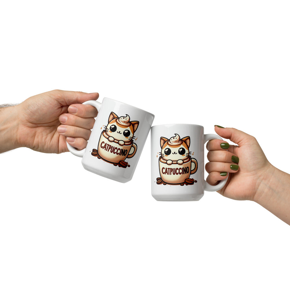 Catpuccino Ceramic Mug by Kuroneko Ink