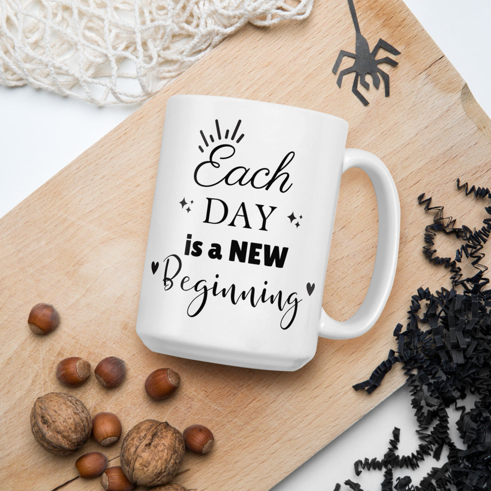 Each Day is a New Beginning Ceramic Mug by Cinnamoon