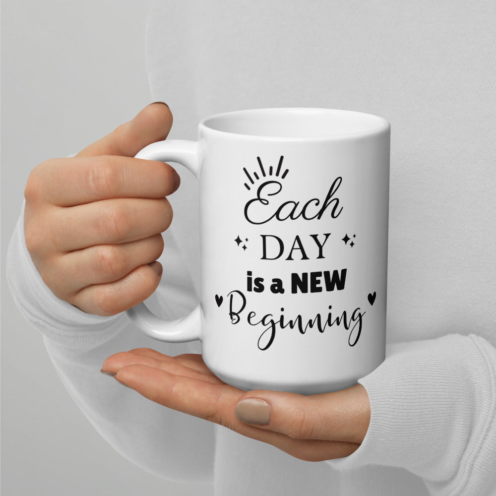 Each Day is a New Beginning Ceramic Mug by Cinnamoon