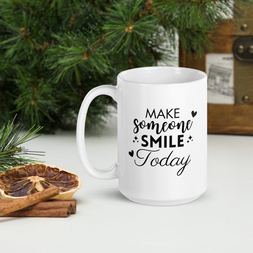 Make Someone Smile Today Ceramic Mug by Cinnamoon