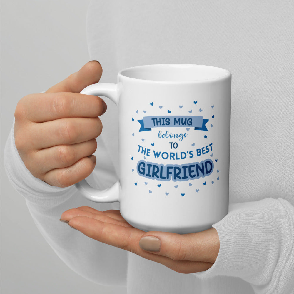 World's Best Girlfriend Mug (Blue) - Romantic Gift by Cinnamoon