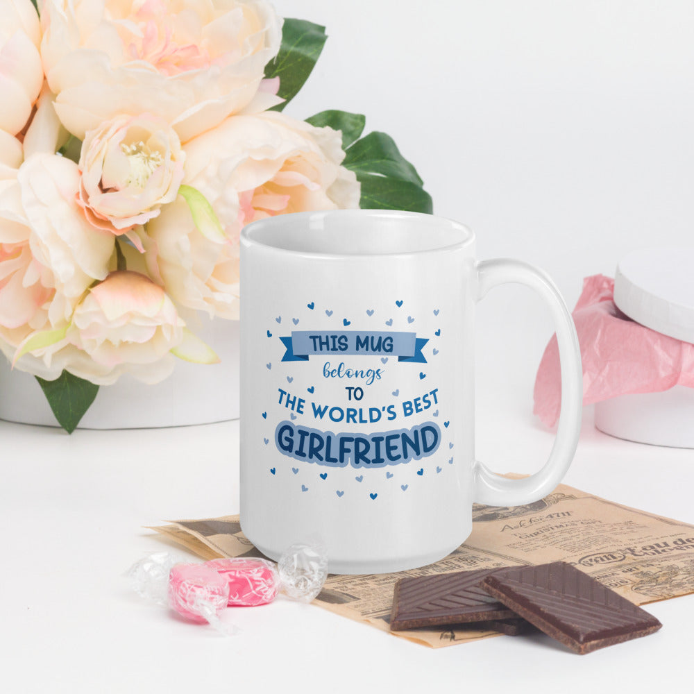 World's Best Girlfriend Mug (Blue) - Romantic Gift by Cinnamoon