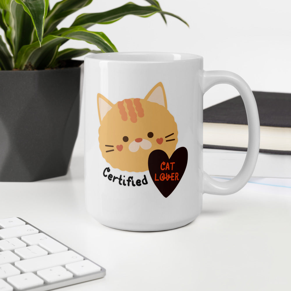 Certified Cat Lover Ceramic Mug by Kuroneko Ink